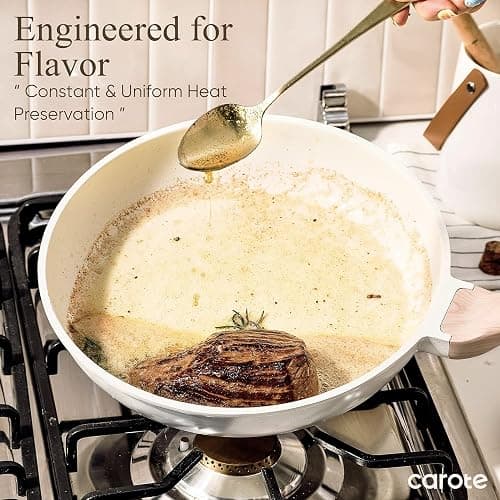 CAROTE Pots and Pans Set, Nonstick Cookware Sets, 21pcs Induction Cookware Kitchen Set Non Stick Cooking Set w/Frying Pans & Saucepans (PFOS, PFOA Free) thumbnail 8