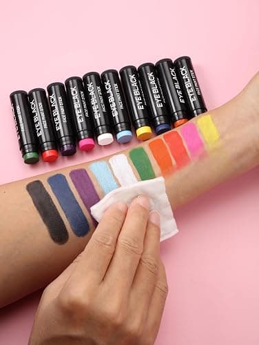 CCbeauty 12 Pack Eye Black Stick for Baseball Football Softball Lacrosse, Anti-Glare Eyeblack, Waterproof, Last All Game, Smooth Application, High Pigmented Color, 10 Multicolors thumbnail 4