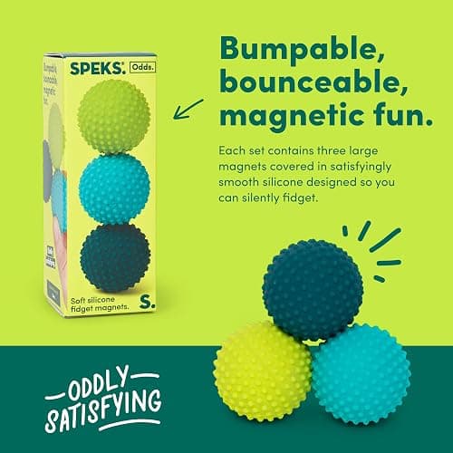Speks Odds Soft Silicone Fidget Magnets | Silent Stress Relief Toys | Textured Magnetic Balls for Adults & Teens 14+ | Green thumbnail 5