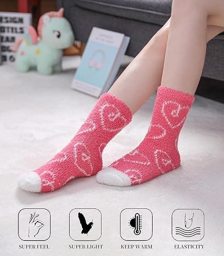 SDBING Fuzzy Socks for Women Soft Fluffy Home Sleeping Socks Cozy Warm Slipper Socks 6 or 5 Pairs thumbnail 5