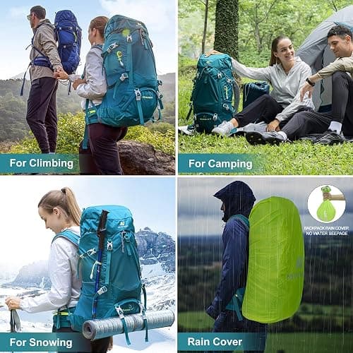 N NEVO RHINO Internal Frame Hiking Backpack 50/60/65/70/80L, Mountain Climbing Camping Backpack Daypack Waterproof Rain Cover thumbnail 6