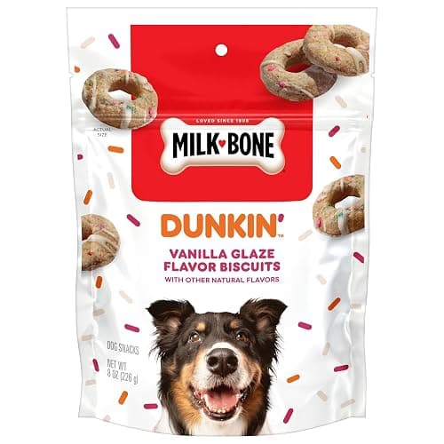 Milk-Bone Dunkin' Vanilla Glaze Flavor Dog Biscuits with Other Natural Flavors, 8 oz Bag - Image 1