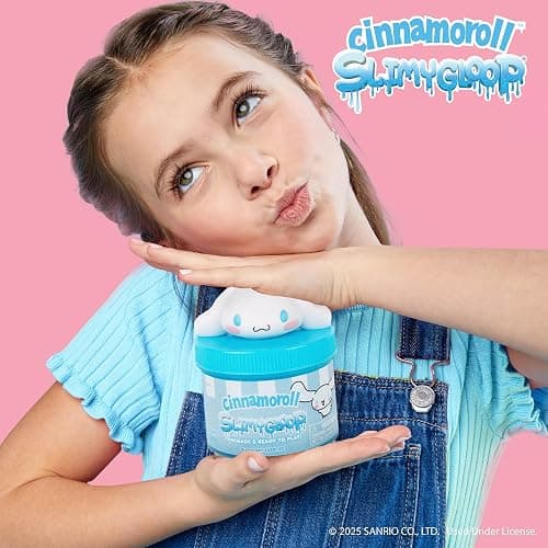 Cinnamoroll SLIMYGLOOP Jar, 8 oz. Blueberry-Scented Glitter Slime with Mix-Ins & Collectible Charm thumbnail 3