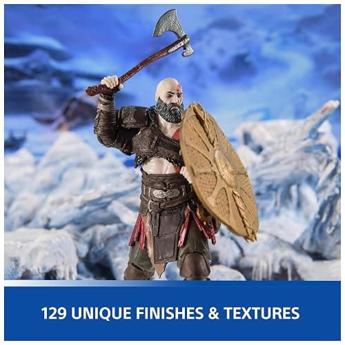 PlayStation God of War Ragnarök, 6” Kratos Action Figure with 5 Accessories, The Shapes Collection, for PS5 Fans & Collectors Ages 17+ thumbnail 5