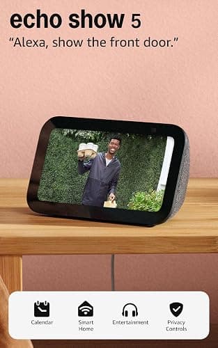 Amazon Echo Show 5 (newest model), Smart display with Alexa+ Early Access, 2x the bass and clearer sound, Charcoal thumbnail 9