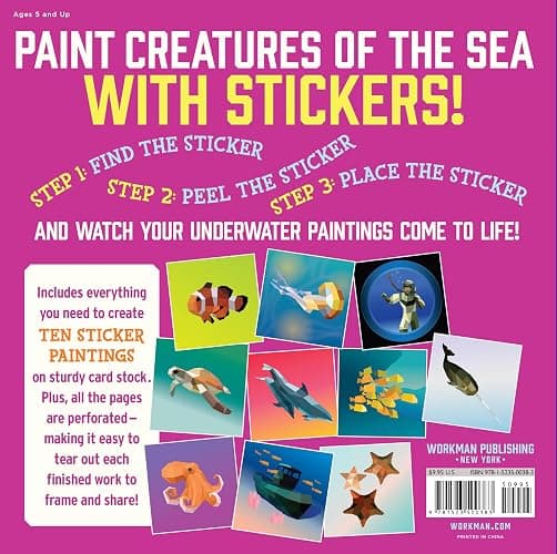 Paint by Sticker Kids: Under the Sea: Create 10 Pictures One Sticker at a Time! thumbnail 2