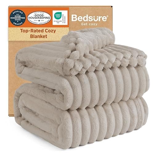 Bedsure GentleSoft King Size Blanket for Bed - Cozy Soft Blankets for Women, Cute Large Fleece Throws for Girls, Linen, 108x90 Inches - Image 1