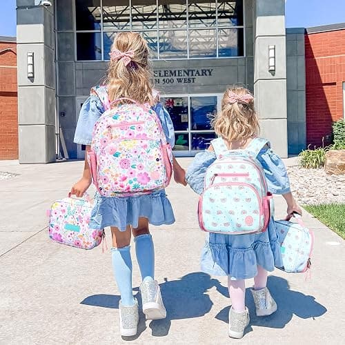 mibasies Toddler Backpack for Girls 2-4: Preschool Kindergarten Backpack - Cute Kids Backpacks for Girls - Rainbow Blue thumbnail 2