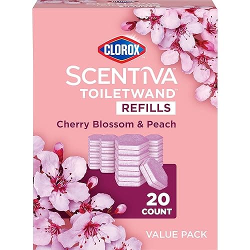 Clorox Scentiva ToiletWand Refills, Value Pack, Cherry Blossom and Peach, 20 Count - Image 1