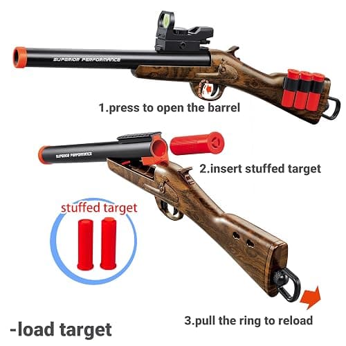 Safe Toy Double Barrel Gun for Boy with Ejecting Shell Soft Bullets,Realistic Model Shotgun Toys Foam Blaster Play Gun Toy with Soft Bullet Look Real Hunting Action for Children (MINIGUN) thumbnail 5