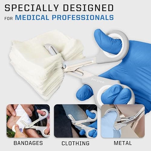 PYRSIVA Trauma Shears – 7.5" Titanium-Coated Stainless Steel Bandage Scissors for Nurses, EMTs & Doctors | Professional Medical Shears for First Responders & Wound Care thumbnail 4
