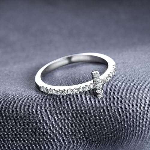 JewelryPalace 14k White Yellow Rose Gold Plated 925 Sterling Silver Rings for Women, Cubic Zirconia Promise Rings for Her, Stackable Wedding Bands Rings for Women Infinity Forever Love Knot Ring thumbnail 4