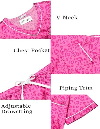 Ekouaer Silk Pajama for Women Short Sleeve Satin Pj Set Two Piece Soft Sleepwear Loungewear, S-XXL thumbnail 4