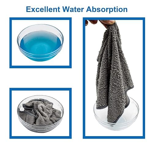 FIXSMITH Microfiber Cleaning Cloth - Pack of 8, Size: 12 x 16 in, Multi-Functional Cleaning Towels, Highly Absorbent Cleaning Rags, Lint-Free, Streak-Free Cleaning Cloths for Car Kitchen Home Office. thumbnail 4