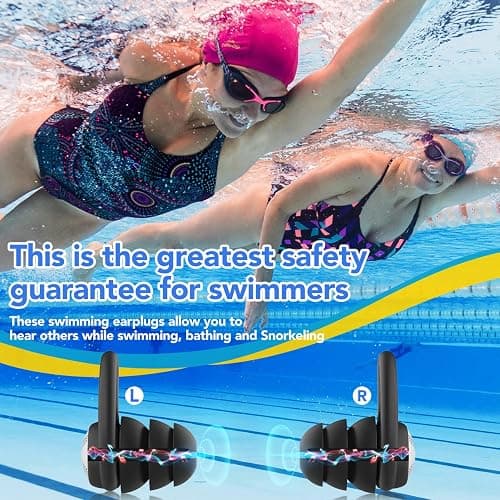 Swimming Ear Plugs Waterproof Earplugs - 3 Pairs Silicone Swim Ear Plugs for Adult Kids, Water Sports Earplugs for Showering, Bathing, Surfing - Keep Ear Water Out thumbnail 4