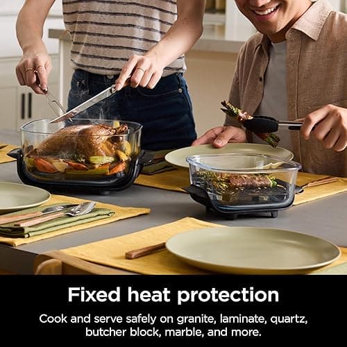 Ninja Crispi Air Fryer, Microwave, Freezer & Dishwasher Safe, Non Toxic Glass Portable Cooking System, 4 QT & 6 Cup Glass Containers with Storage Lids, Easy Meals, Air Fry, Bake, Stone, FN101ST - Stone thumbnail 2