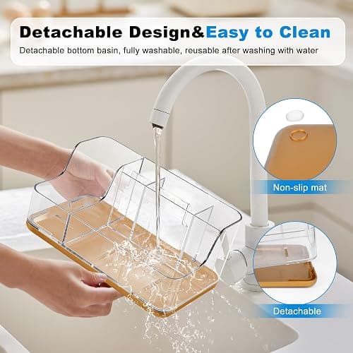 LAREKUN Gold Vanity Bathroom Countertop Storage Rack Lipstick & Makeup Brush Organizer Skincare Storage Box for Vanity Ideal for Bathroom, Living Room, and Kitchen Organization thumbnail 5
