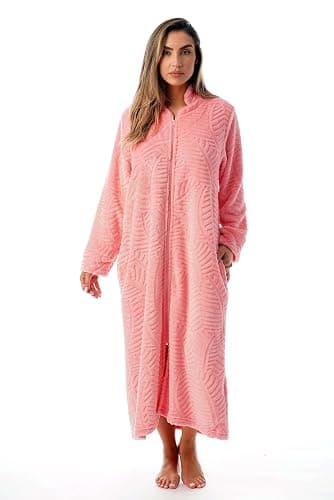 Just Love Plush Zipper Lounger Solid Robe - Image 1
