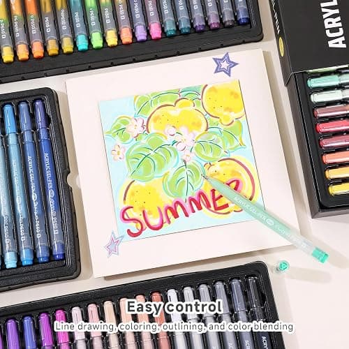 90 Colors Acrylic Gel Pens Set -1.0mm Bullet Tip Large Capacity Pens for Adult Coloring,Colored Gel Pens for Black Paper, Rock, Glass, Fabric, DIY Art Crafts,School Supplies thumbnail 8