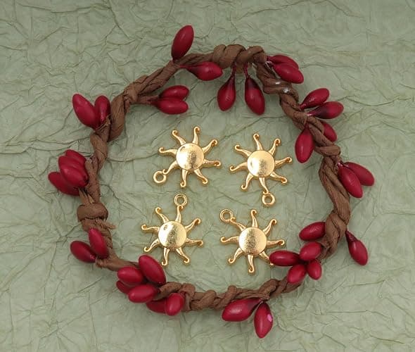 Ruwado 50 Pcs Sun Charms for Jewelry Making 1.9 x 1.6 cm Mini Metal Celestial Pendants for Necklace Bracelets Earring Keyring DIY Crafting Supplies thumbnail 4