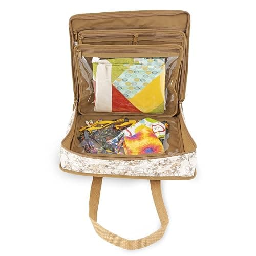Dritz All-Purpose Project Organizer Bag, Soft Beige Floral thumbnail 4
