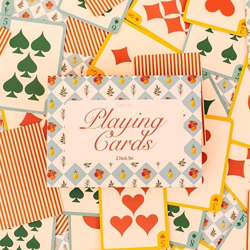 ban.do 2 Decks of Playing Cards, 52-Count Standard Card Deck with Case, Cute Playing Cards in Decorative Storage Box, Garden thumbnail 5