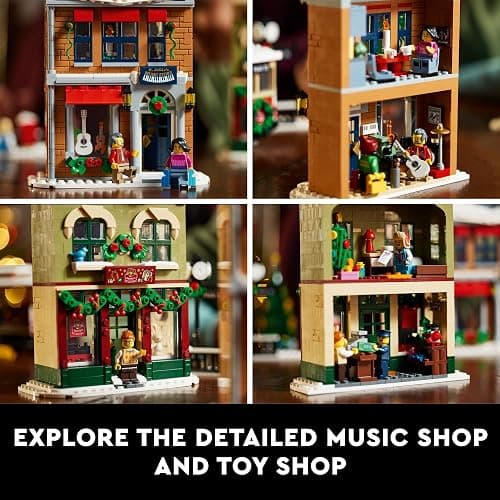 LEGO Holiday Main Street Building Set 10308, for Adults and Family, Christmas Village Building Kit, Holiday Display Set with Shops, Streetcar and 6 Minifigures, Christmas Decoration to Build Together thumbnail 4
