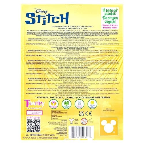Stitch 7 Pack Lip Balm with Keychain, Plant Based Lip Balm for Girls, Kids Chapstick Age 3+ by Townley Girl thumbnail 9