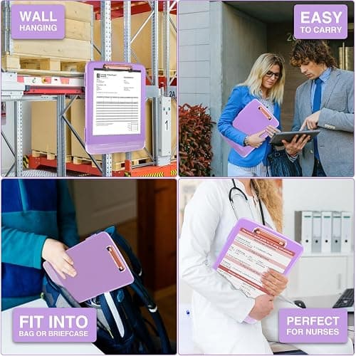 Sooez Clipboard with Storage, High Capacity Nursing Clipboard with Pen Holder, Clip Boards 8.5x11 with Storage, Low-Profile Clip, Lightweight Plastic Clipboard for Teachers, Lawers, Office Workers thumbnail 7