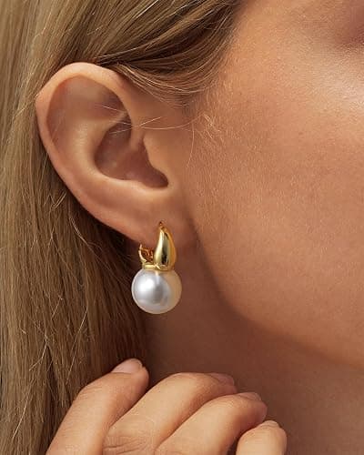 amazon pearl earrings thumbnail 4
