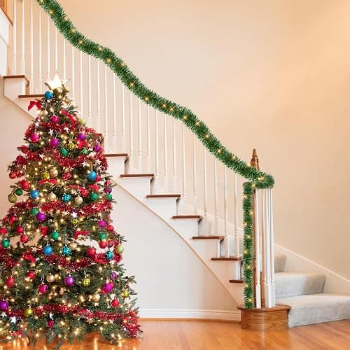 Dazzle Bright 50 FT Pre-lit Christmas Green Garland, 150 LED Lights Lighted Artificial Pine Garlands, for Indoor Outdoor Christmas Decor Holiday Wedding Decoration thumbnail 2