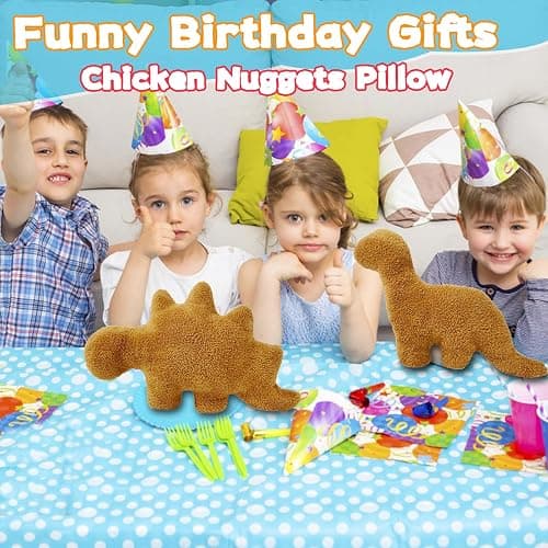 Isaacalyx Dino Nugget Pillow, 18 inch Soft Dinosaur Chicken Nuggets Pillow for Birthday Gifts, Dinosaur Theme Party Decorations thumbnail 5