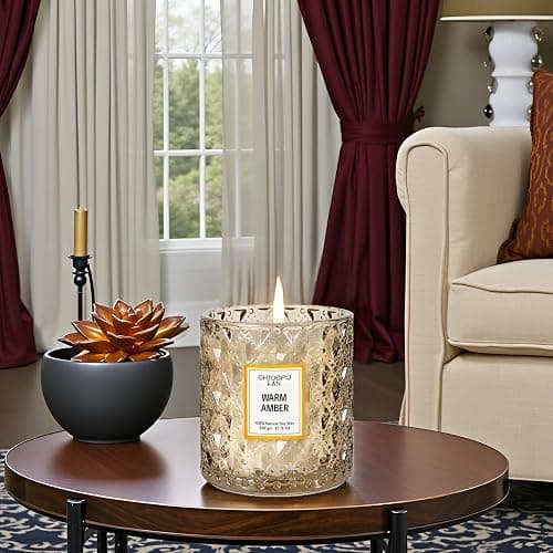 Chloefu LAN Amber Candles, Luxury Candle for Home Scented, Long Burning Time, Holiday Gifts, All Natural Soy Wax Decorative Candles, Scented Candle Gifts for Men&Women, 8.1oz thumbnail 3
