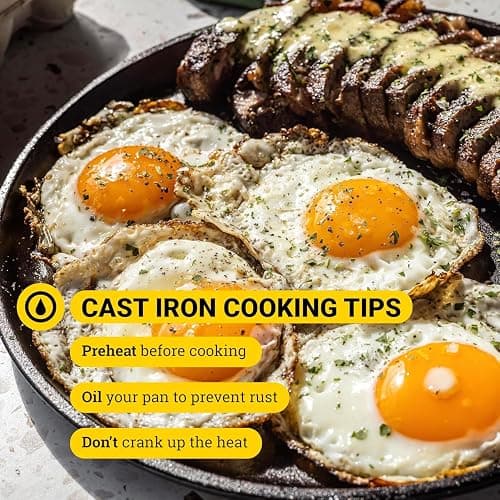 Lodge Round Seasoned Cast Iron Griddle 10.5 Inches - Round-Shaped, Pre-Seasoned Iron Griddle Pan - Non-Toxic, PFAS-Free Cookware - Compatible with Stovetop, Oven, Grill, or Campfire thumbnail 8