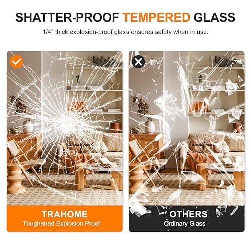 TRAHOME Arched Full Length Mirror, 56"x15" Standing Body Mirror for Wall, with Aluminum Alloy Frame for Bedroom, Living Room, Dressing Room(Gold) thumbnail 9