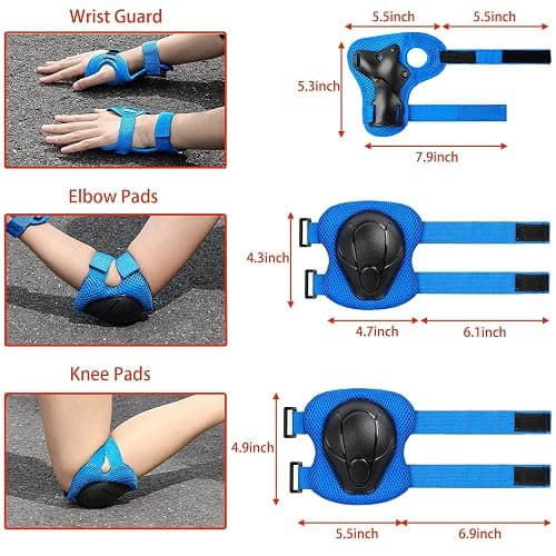 Kids Bike Helmet Set Adjustable for Children, Boys, Girls and Teenagers Aged 3-8 Years Includes Elbow, Knee, Wrist Guards Children's Helmet Protection Set for Bikes SkateboardsRollerskates thumbnail 3
