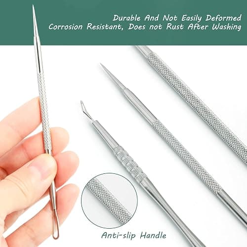 Blackhead Remover Tools, 16 PCS Pimple Popper Tool Kit, Acne Blackhead Tools for Blemish, 410 Premium Professional Stainless Acne Pimple Extractor Tool with Metal Box thumbnail 5