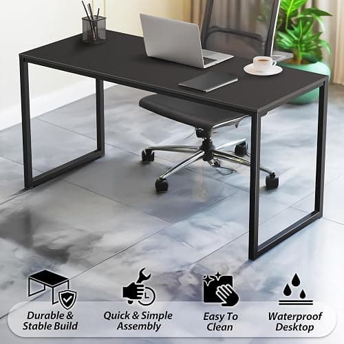 SHW Mission 40-Inch Home Office Computer Desk, Black thumbnail 4