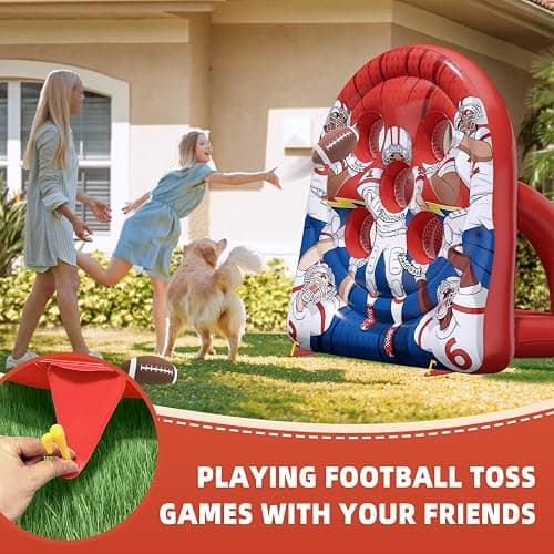 Funast 6FT Giant Inflatable Football Target Toss Game - Fun Kids Indoor Outdoor Party Throwing Football Games, Carnival Games for Backyard & Tailgate thumbnail 4