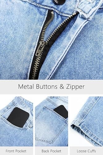 TANDAGI Men Baggy Jorts Y2k Streetwear Loose Fit Hip Hop Skateboard Denim Shorts thumbnail 5