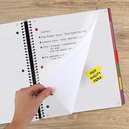 Five Star Advance Spiral Notebook + Study App, 5 Subject, College Ruled Paper, 8-1/2" x 11", 200 Sheets, Spiral Guard, Movable Tabbed Dividers, Amethyst Purple (820013G) thumbnail 2