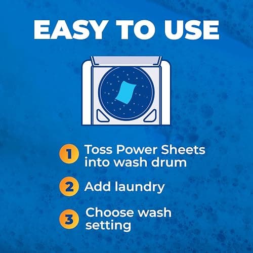 ARM & HAMMER Plus OxiClean Power Sheets Laundry Detergent, 52 Count | Attacks 100+ Stains, Effective Cleaning Power Sheet, 104 Medium Loads, Clean Cotton Scent thumbnail 8