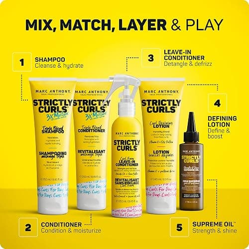 Marc Anthony Strictly Curls Defining Lotion - Light Gel - Curly & Wavy Hair | Frizz Taming Styling Hair Cream-Gel for Long Lasting Curl Definition, Bounce & Shine for Fine to Medium Curls & Waves thumbnail 7