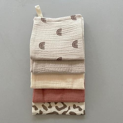 Minifolk Set of 5 Washcloths/Mini Muslins | 100% Cotton | 22x22cm | Desert Set thumbnail 9