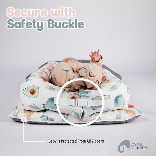 Joyful Journeys Baby Lounger Diaper Bag - Portable Baby Lounger Nest | Versatile Infant Lounger Bag & Diaper Organizer | Cozy Baby Lounger Nest for Convenience | Baby Shower Gifts (Green Avocado) thumbnail 4