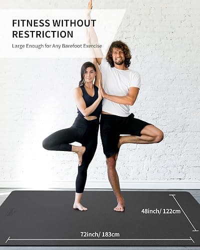 CAMBIVO Yoga Mat 72" x 48" Large Workout Mat for Home Gym Flooring | 6mm-12mm (0.24"-0.48") Extra Thick Exercise Mat for Apartment Fitness | High-Density TPE Cushioning for Joint Protection thumbnail 8