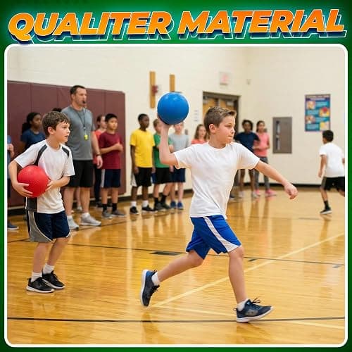 8.5-Inch Red & Blue Kickballs (2-Pack) with Hand Pump, Playground Balls | Rubber Playground Balls for Kickball, Dodgeball, Four Square, PE Class, School, Recess, Backyard Games, Indoor & Outdoor Play thumbnail 7
