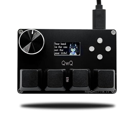 BTXETUEL SayoDevice O3C++ OSU Keyboard Rapid Trigger Hall Switches Magnetic Linear Switches Keyboard with Knob and Screen,Copy Paste,Shotcut,Macro Hotswap Mini Keypad (Black) - Image 1