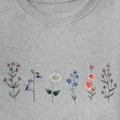 Lytiarul Flower Graphic Sweatshirt for Women Floral Printed Vintage Long Sleeves Shirt Crewneck Hoodie Loose Pullovers Tops thumbnail 6