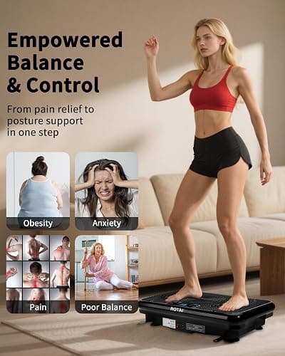 Shake Plate Vibration Exercise Machine for Lymphatic Drainage Massager & Weight Loss, 400 lbs Capacity Whole Body Vibrating Plate Workout for Women and Men thumbnail 2